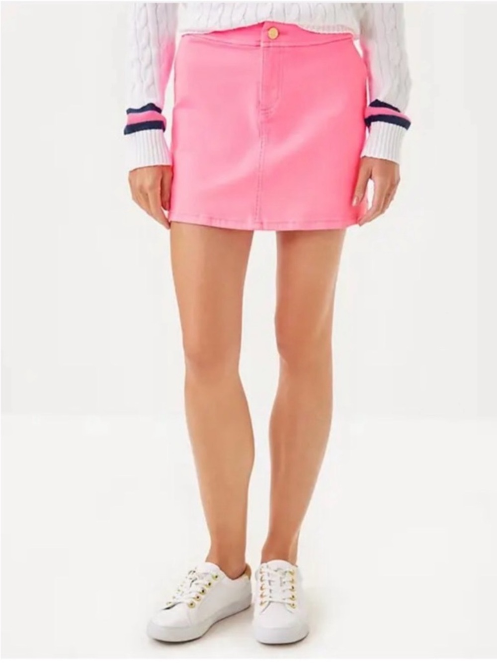 Lilly Pulitzer Pink Denim Mini Skort - Picture 2 of 5